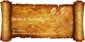 Ondra István névjegykártya
